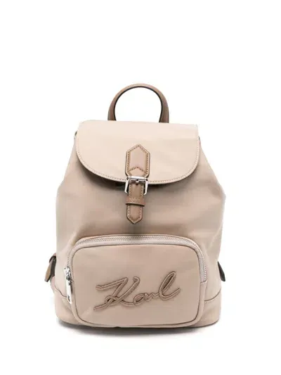 Karl Lagerfeld K/signature Backpack In Neutrals