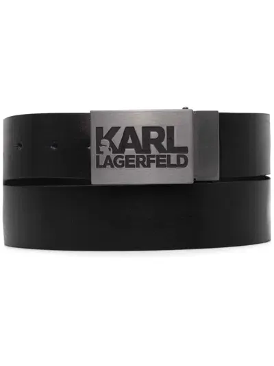 Karl Lagerfeld Leather Belt In Black