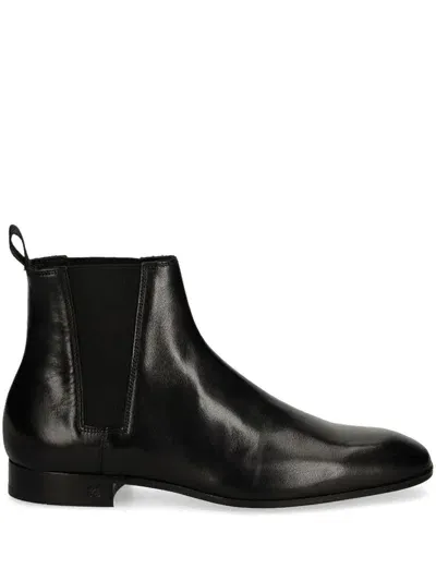 Karl Lagerfeld Leather Chelsea Boots In Black