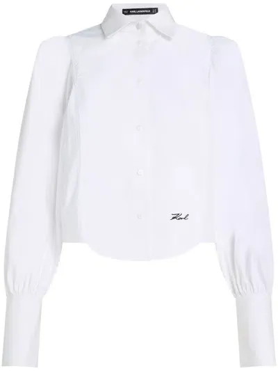 Karl Lagerfeld Logo-embroidered Shirt In White