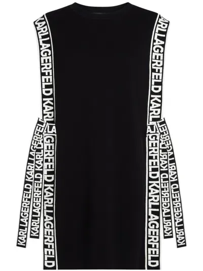 Karl Lagerfeld Logo Knitted Vest In Black