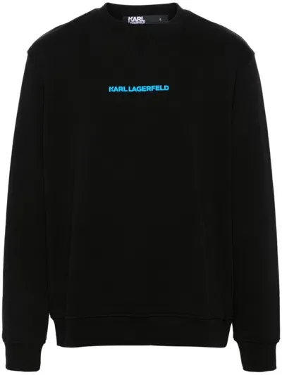 Karl Lagerfeld Logo-lettering Sweatshirt In Black