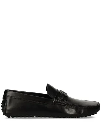 Karl Lagerfeld Logo-plaque Loafers In Black