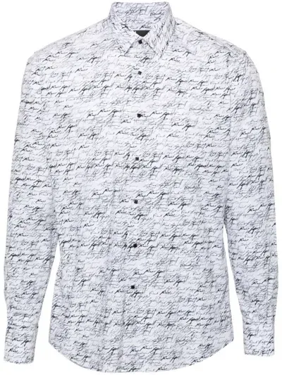 Karl Lagerfeld Logo-print Cotton Shirt In White