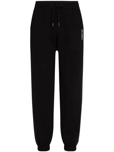 Karl Lagerfeld Logo-tape Track Pants In Black