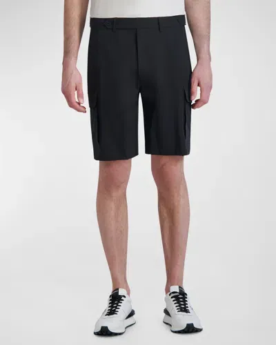 Karl Lagerfeld Men's Stretch Nylon Cargo Shorts In Black