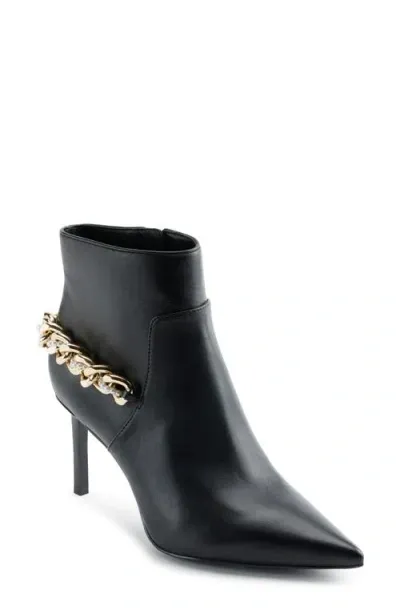 Karl Lagerfeld Paris Samra Chain Ankle Bootie In Black