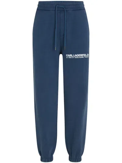 Karl Lagerfeld Rsg Washed Track Pants In Blue