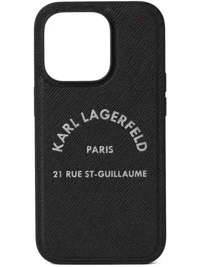 Karl Lagerfeld Rue St-guillaume Iphone 14 Pro Case In Black