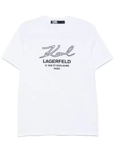 Karl Lagerfeld Rue St-guillaume T-shirt In White