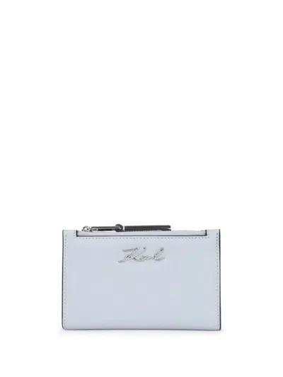 Karl Lagerfeld Signature Wallet In Blue