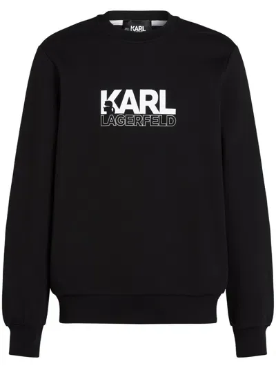 Karl Lagerfeld Stack Logo Sweatshirt In Black