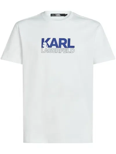 Karl Lagerfeld Stack Logo T-shirt In White