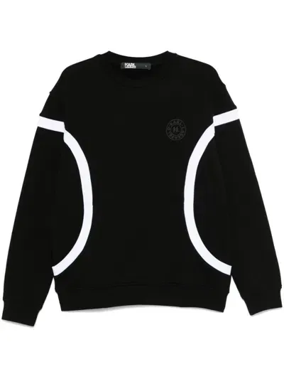 Karl Lagerfeld Stripe-detail Sweatshirt In Black