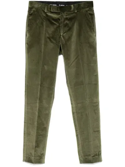 Karl Lagerfeld Velvet Trousers In Green