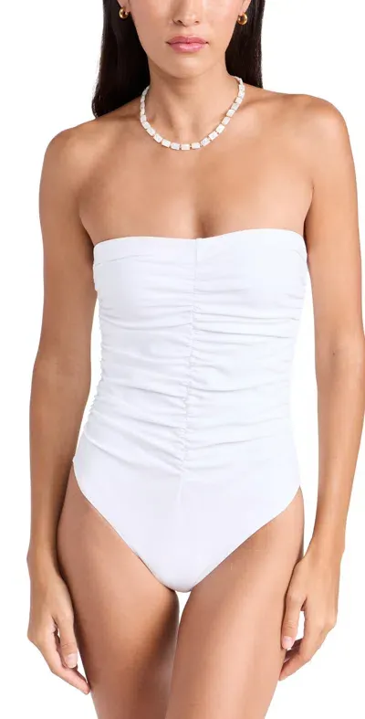 Karla Colletto Basics Bandeau With Shelf Bra White