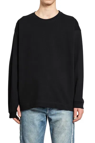 Karmuel Young Adjustable Shoulder Line Long Sleeve T-shirt In Black