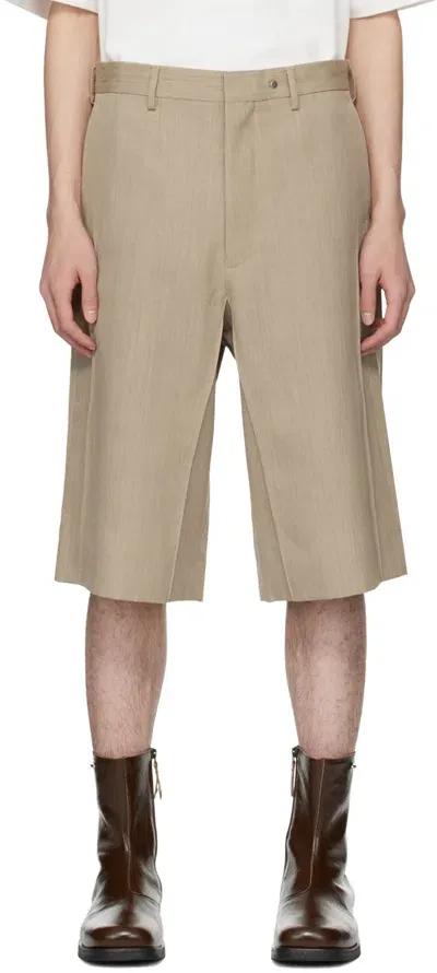 Karmuel Young Beige Cuboid Shorts