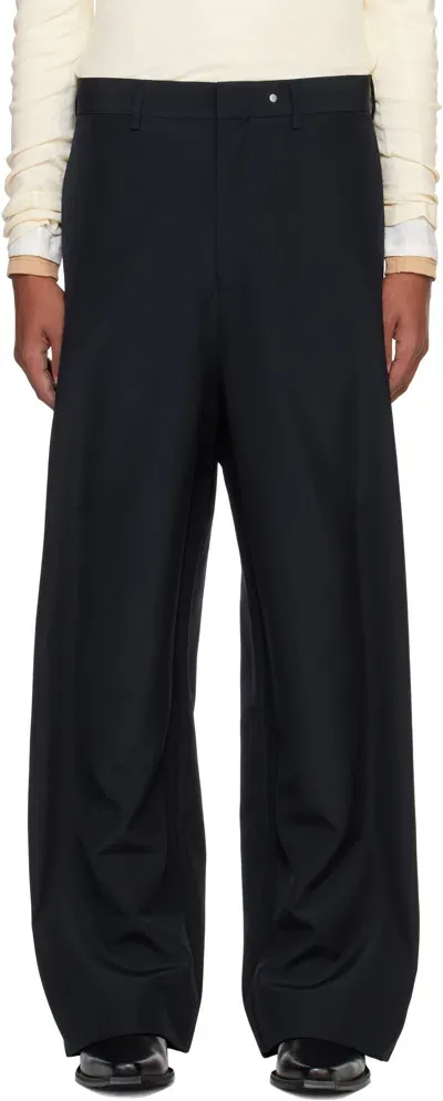 Karmuel Young Black Vacuum Wide Leg Trousers