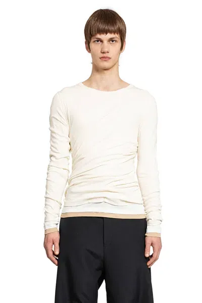 Karmuel Young Man Off-white Tops In Neutrals