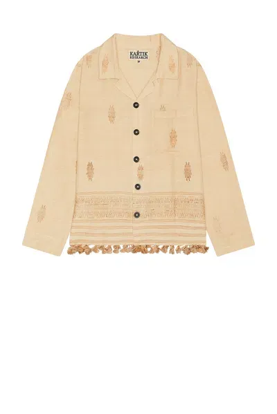 Kartik Research Cropped Jacket In Gold & Ecru