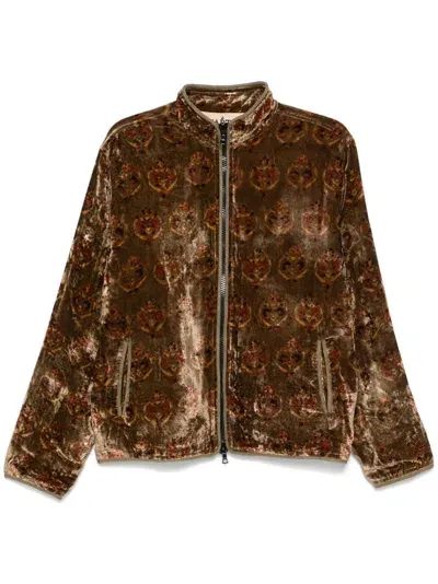 Kartik Research Crushed-velvet Jacket In Brown