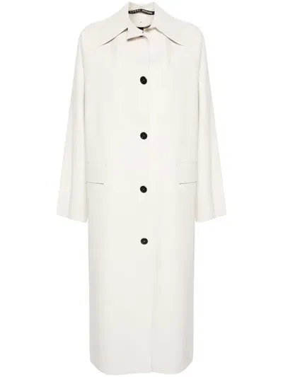 Kassl Editions Single-breasted Long Coat In Neutrals