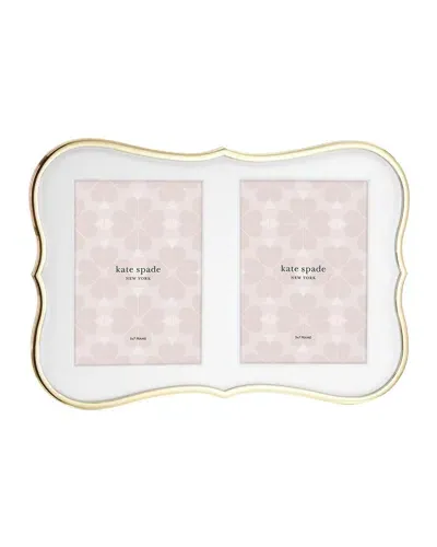 Kate Spade Crown Point Double Invitation Picture Frame In Gold