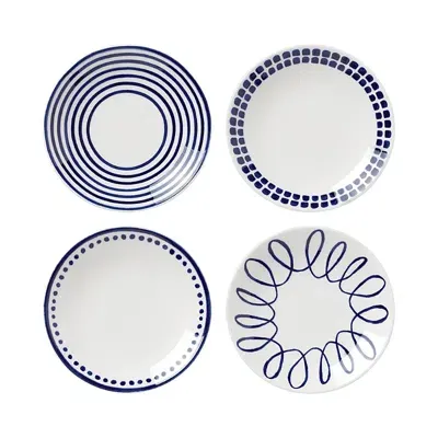 Kate Spade New York Charlotte Street Tidbit Plates, Set Of 4 In Blue