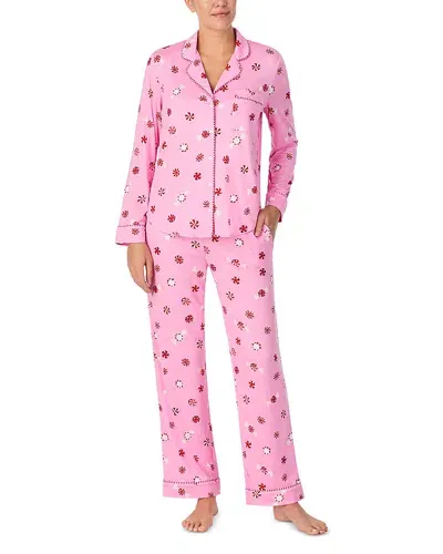 Kate Spade New York Cozy Jersey Pajama Set In Peppermint Dot