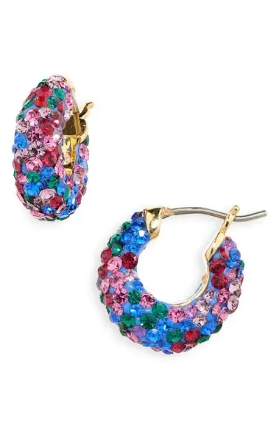 Kate Spade New York Crystal Huggie Hoop Earrings In Multi