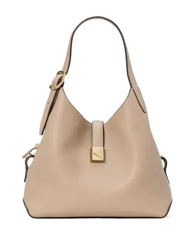 Kate Spade New York Deco Pebbled Leather Small Crossbody Tote In Timeless Taupe