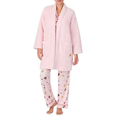 Kate Spade New York Sherpa Fleece Bed Jacket In Rose