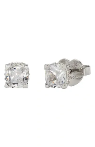 Kate Spade New York Little Luxuries Stud Earrings In Clear/silver.