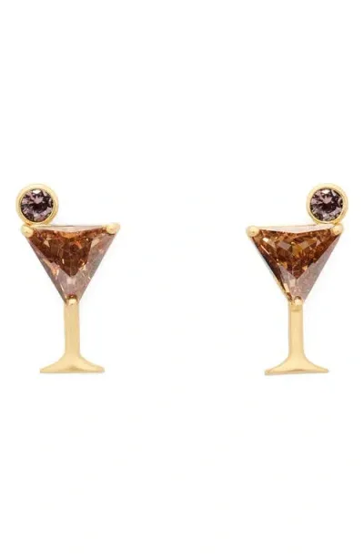 Kate Spade New York Martini Stud Earrings In Brown/gold