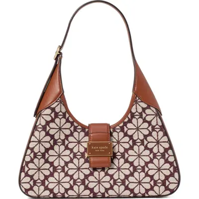 Kate Spade New York Spade Floral Jacquard Shoulder Bag In Burgundy Multi