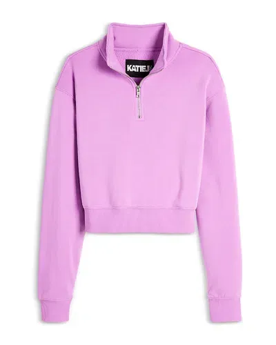 Katiejnyc Girls' Dylan Quarter Zip Sweatshirt - Big Kid In Peony