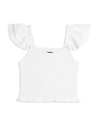 Katiejnyc Girls' Joanna Smocked Crop Top - Big Kid In White