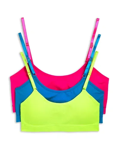 Katiejnyc Girls' Tween Seamless Cami Bralette, 3 Pack - Big Kid In Neon Multi Pack