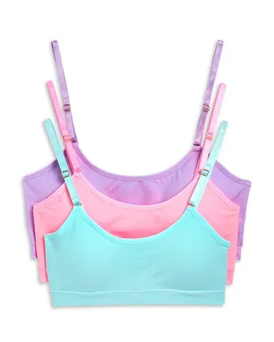 Katiejnyc Girls' Tween Seamless Cami Bralette, 3 Pack - Big Kid In Pastel Multi Pack