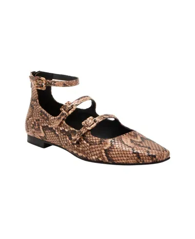 Katy Perry Women's Confidant Mary Jane Flats In True Taupe Snake Multi