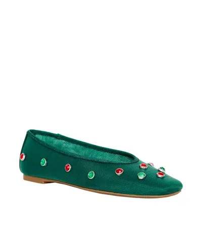 Katy Perry Women's Evie High Crystal Ballet Flats In Holiday Green