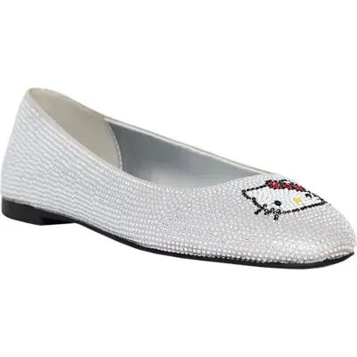 Katy Perry X Hello Kitty Women's Collections Crystal Ballet Flats In Silver