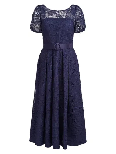 Kay Unger Women's Haisley Tea-length Dress In Dark Twilight