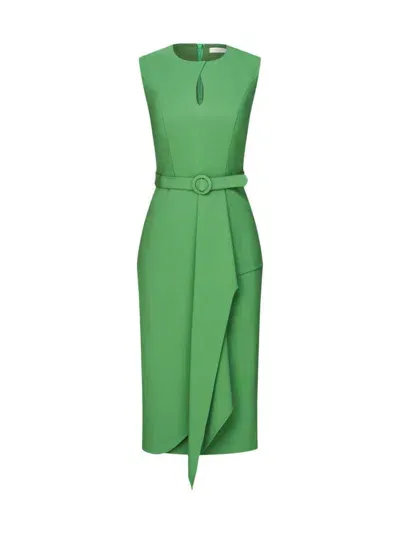 Kay Unger Women's Kamala Crêpe Midi-dress In Lush Green