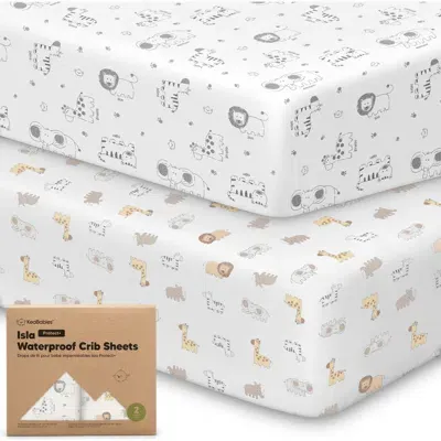 Keababies Kids'  2-pack Isla [protect+] Waterproof Crib Sheets In White