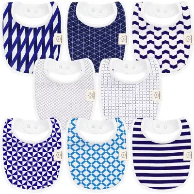 Keababies Kids'  8-pack Baby Drool Bibs In Blue