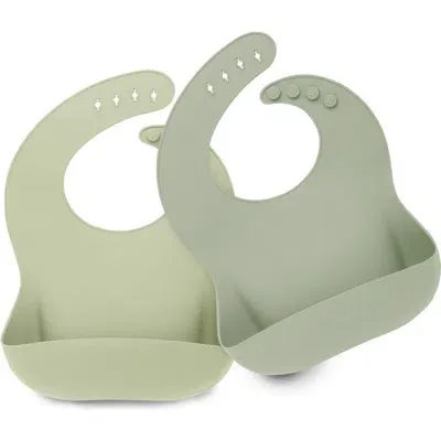 Keababies Kids'  Prep Silicone Bibs In Gray