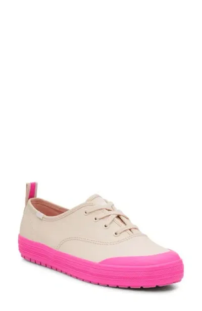 Keds ® Champion Toe Rand Sneaker In Oatmeal/pink