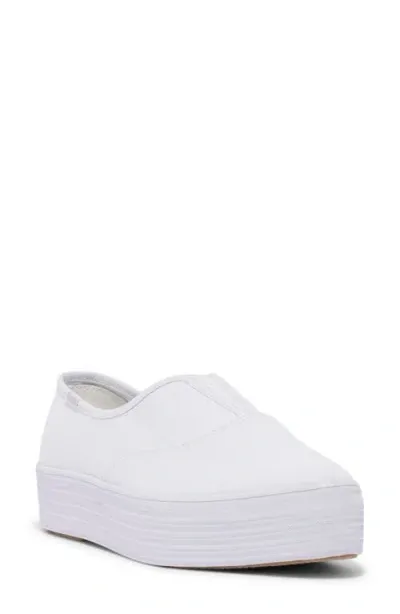 Keds ® Point Platform Slip-on Sneaker In White Canvas